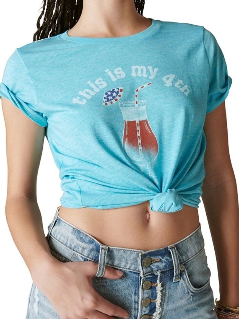 Blue short-sleeved shirt - Picture 3 of 4